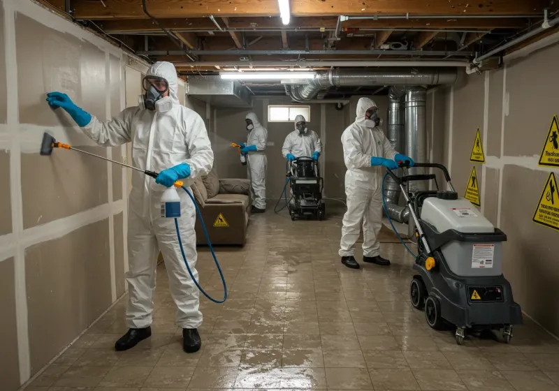 Basement Moisture Removal and Structural Drying process in Minerva Park, OH